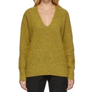 Rag & Bone Green Marled V-Neck Sweater
